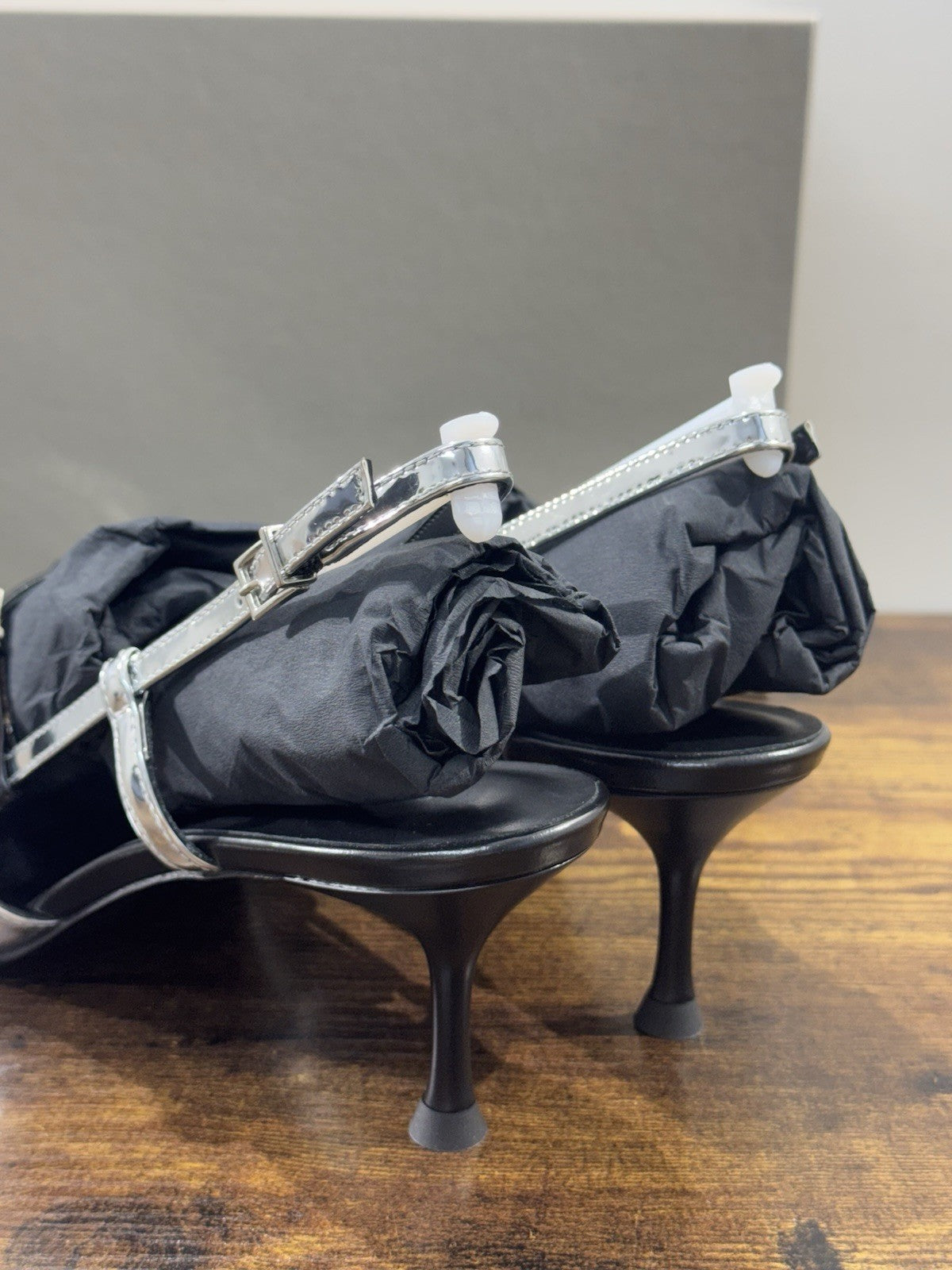 Sergio Levantesi Décolleté Pelle Nero Argento Luxury Made In Italy Donna 41