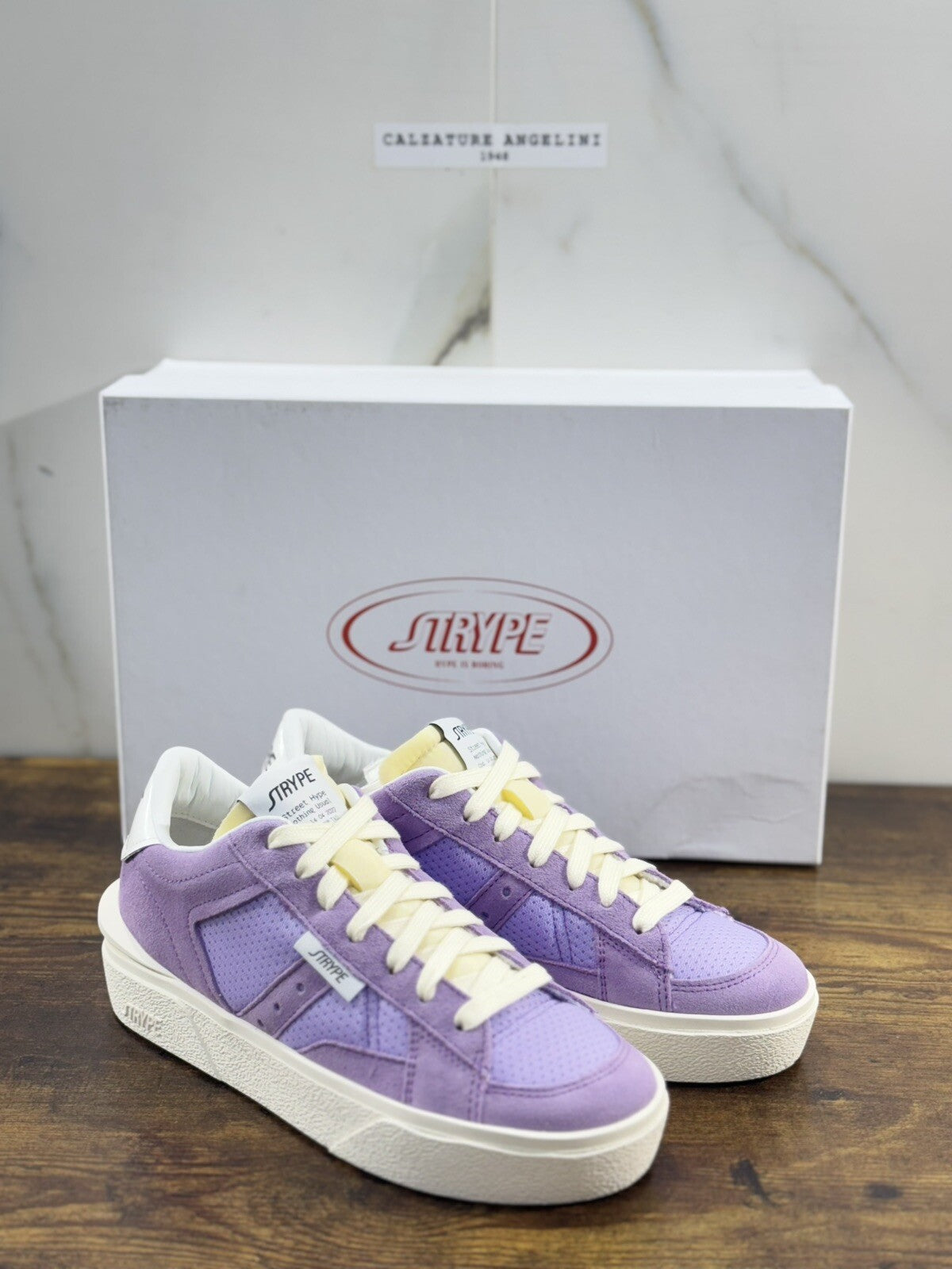 Strype Sneaker Donna  Low Top Pelle  Suede Lilla   Casual Woman Shoes 41