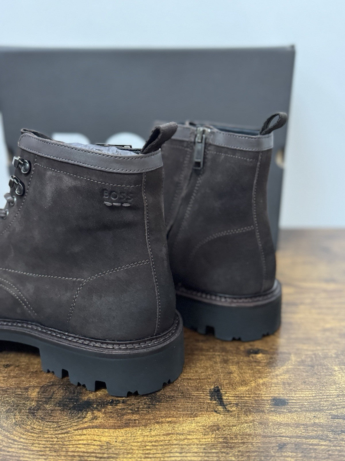 Boss Stivaletto Uomo Suede Dark Brown  Casual Boot Extra light Uomo 45