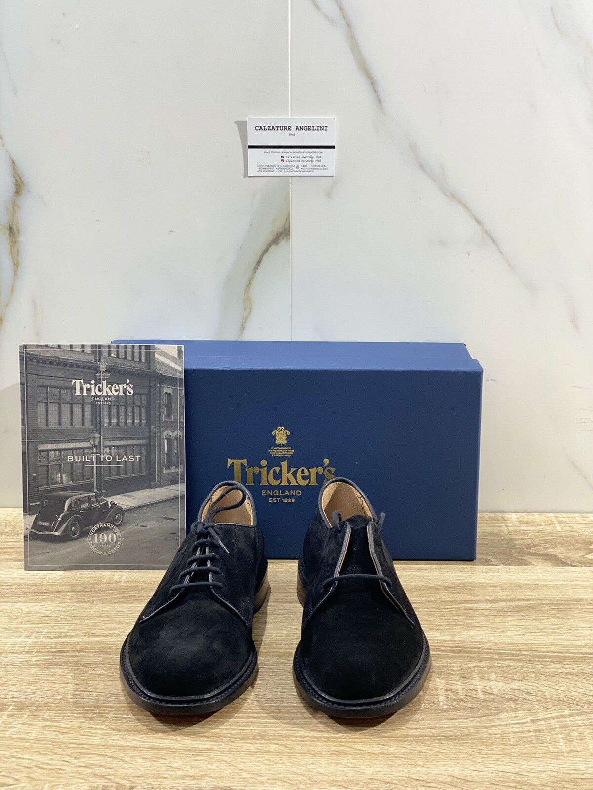 Tricker’s Scarpa Uomo Robert Plain Derby In Suede  Nero   3616/ 47 40