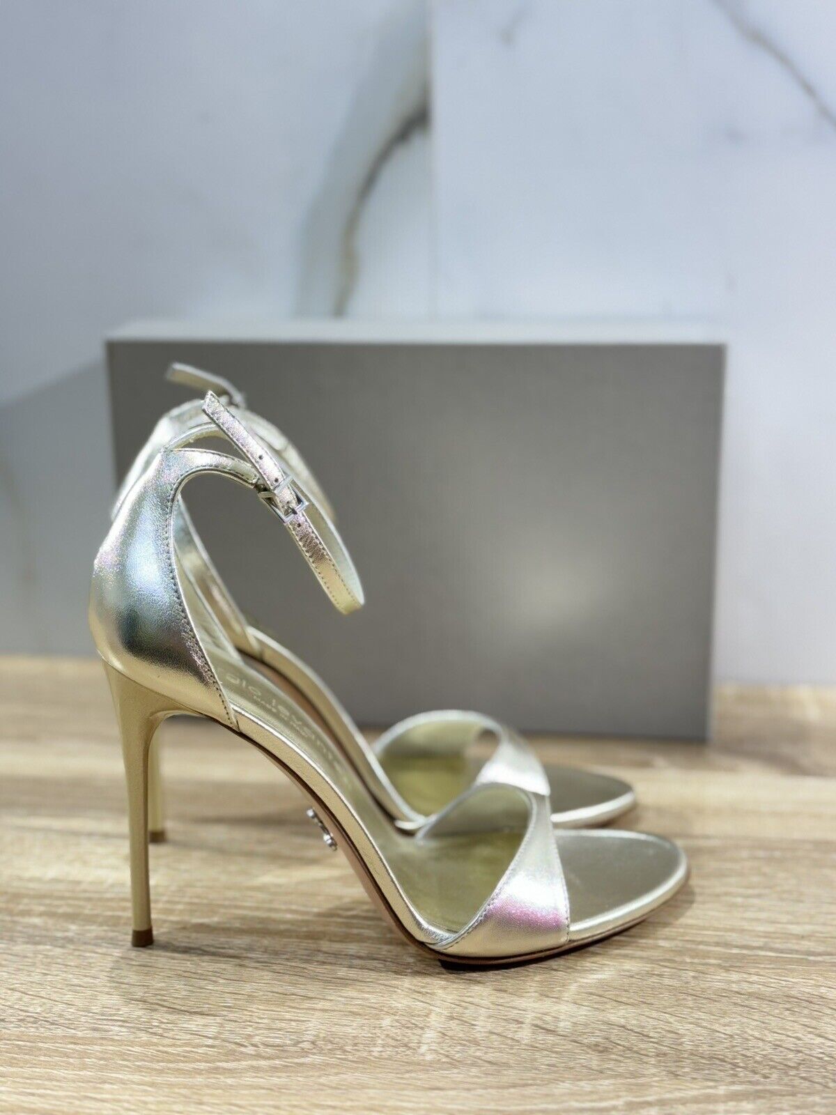 Sergio Levantesi Sandalo Donna Roxy   Pelle Platino   Luxury Woman Sandal 38