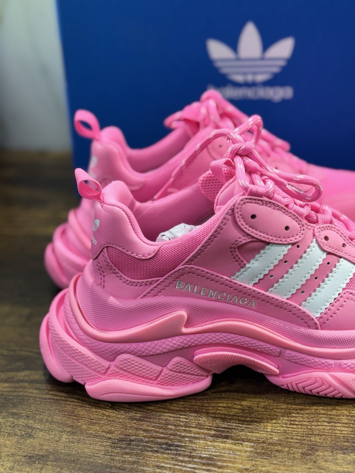 Balenciaga X Adidas Triple S Rosa Neon White Casual Luxury Balenciaga Donna 37