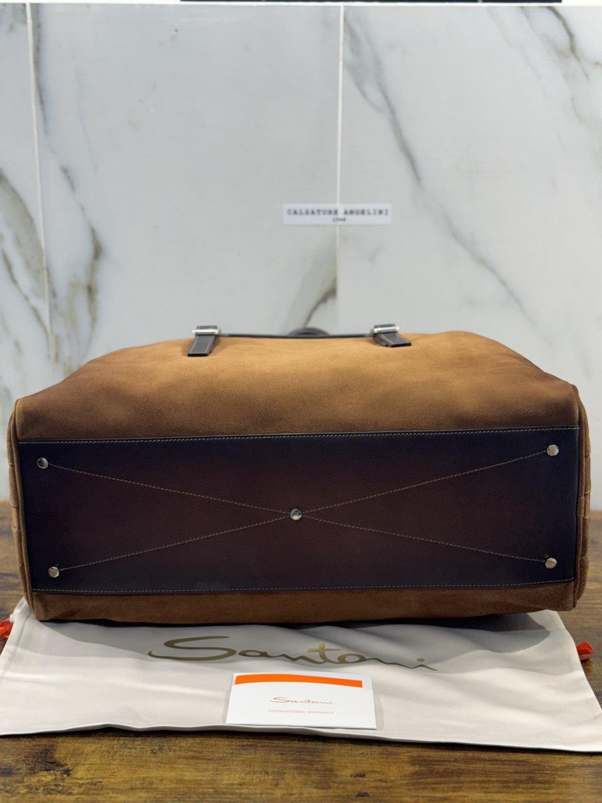 Borsone Weekend Viaggio Santoni Pelle Cuoio    Travel Bag Santoni Men Business