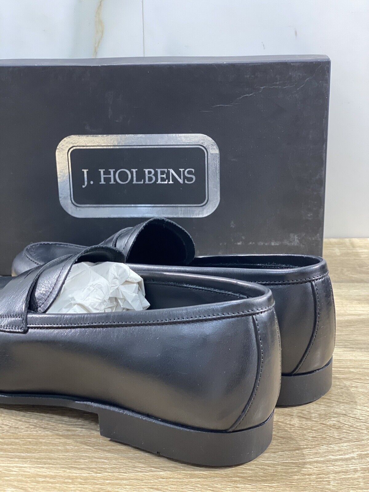 J.Holbens Mocassino Uomo  Pelle Nero Business Men Shoes Made In Italy Luxury 43