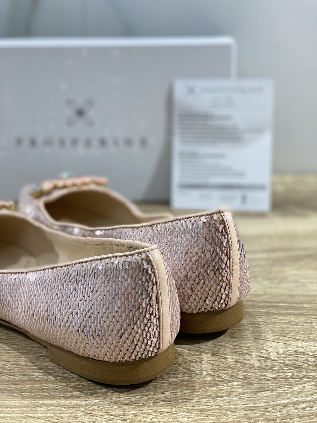 Prosperine Donna  Ballerina Lavorazione Sacchetto Rosa Paiettes 37.5