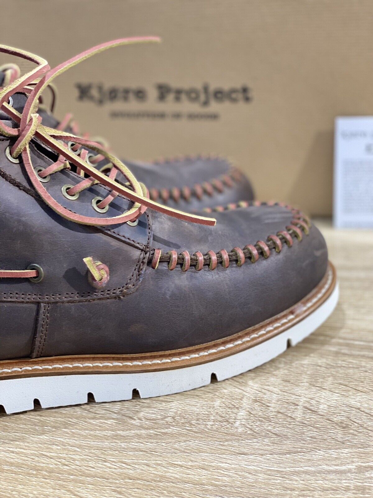 Kjore Project scarpa uomo winter boat High Brown extra light made in italy 40