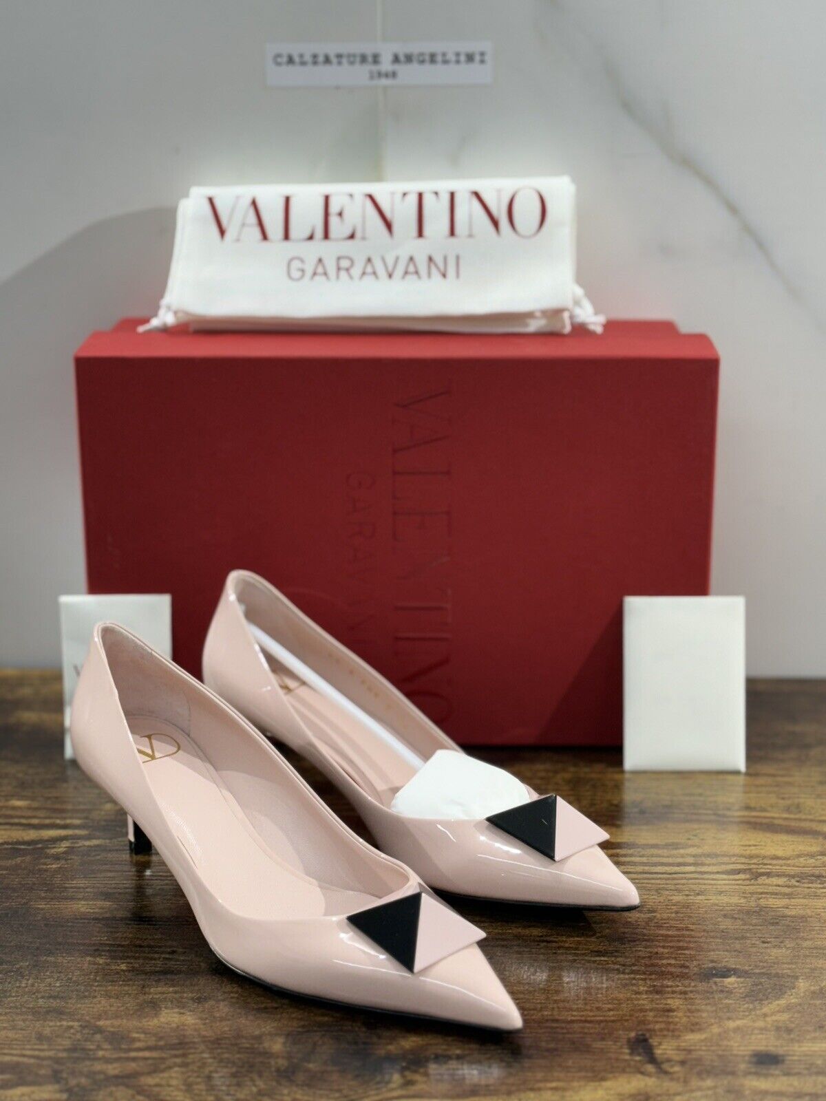 Valentino Garavani Decollete’ Donna One Stud Vernice Rosa 50mm Luxury 36