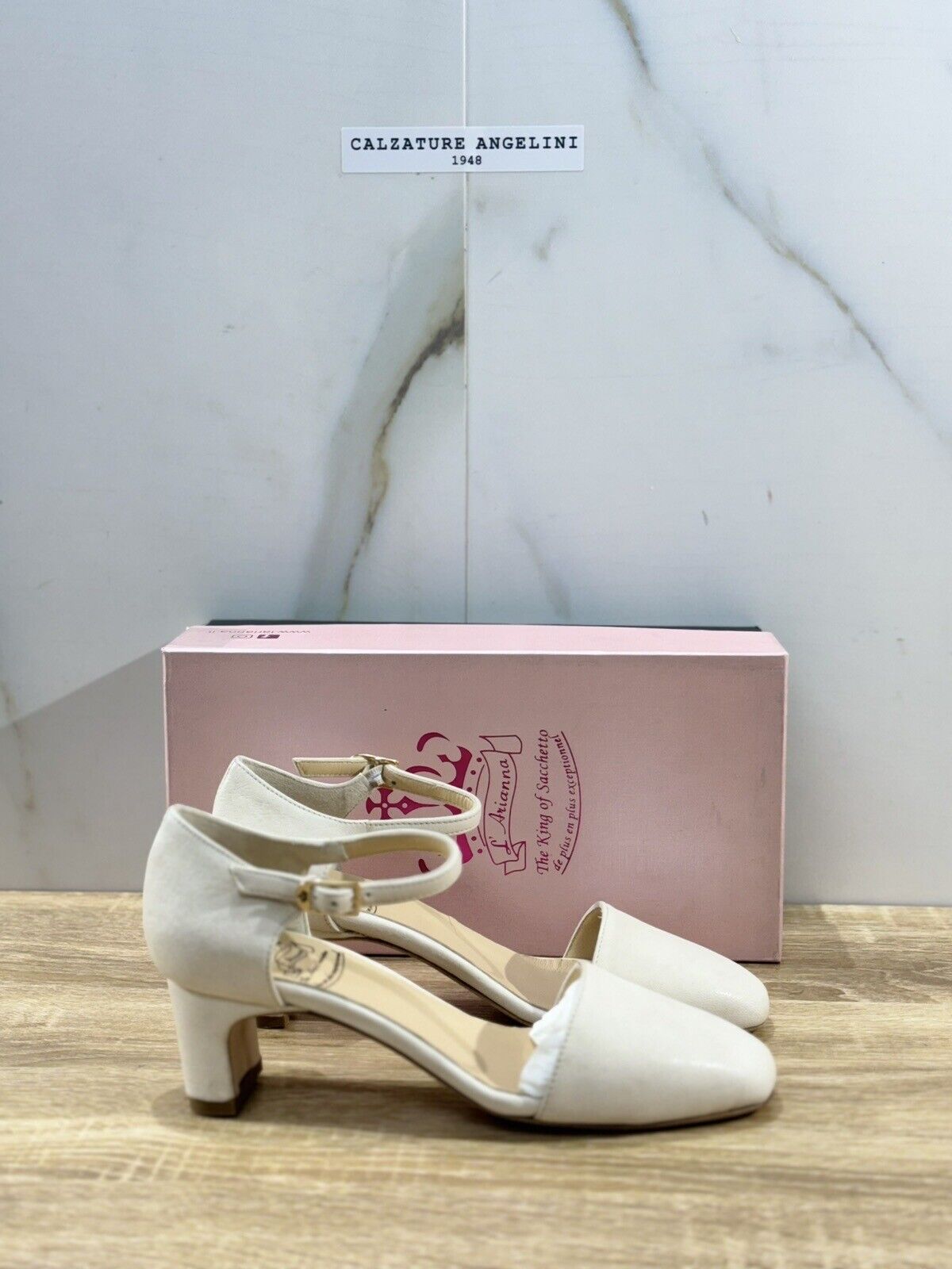 L’ARIANNA Scarpa Donna Mary Jane Super Soft  Pelle  Bianco    Made In Italy 38.5