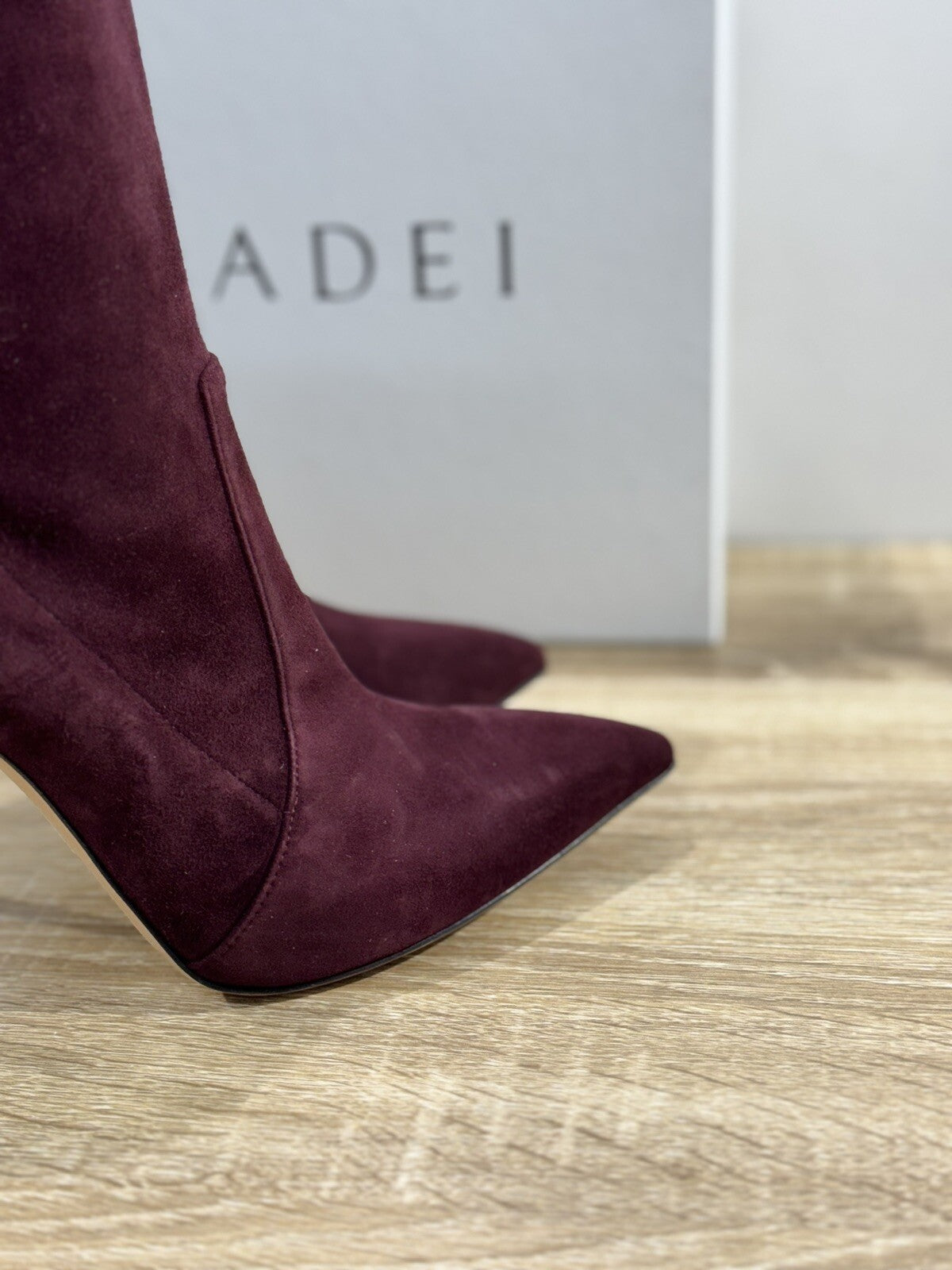 Casadei Blade  Stivaletto Suede Vinaccia  Luxury Casadei Woman Shoes 36