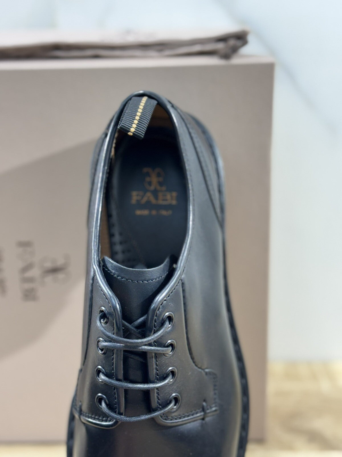 Fabi Scarpa Derby Uomo Pelle Nera Luxury Handmade Fabi Handmade Lace Up 41