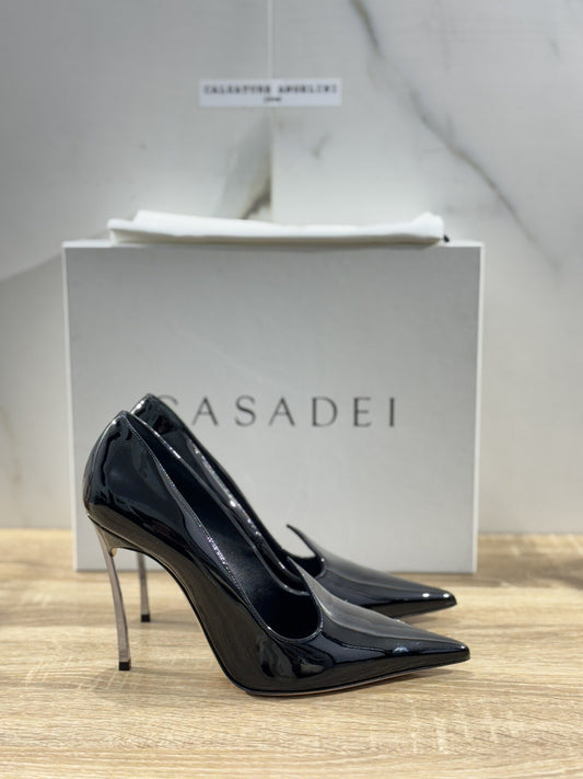 Casadei Blade  Decollete’  Pelle Vernice Nero Luxury Casadei Woman Shoes 40