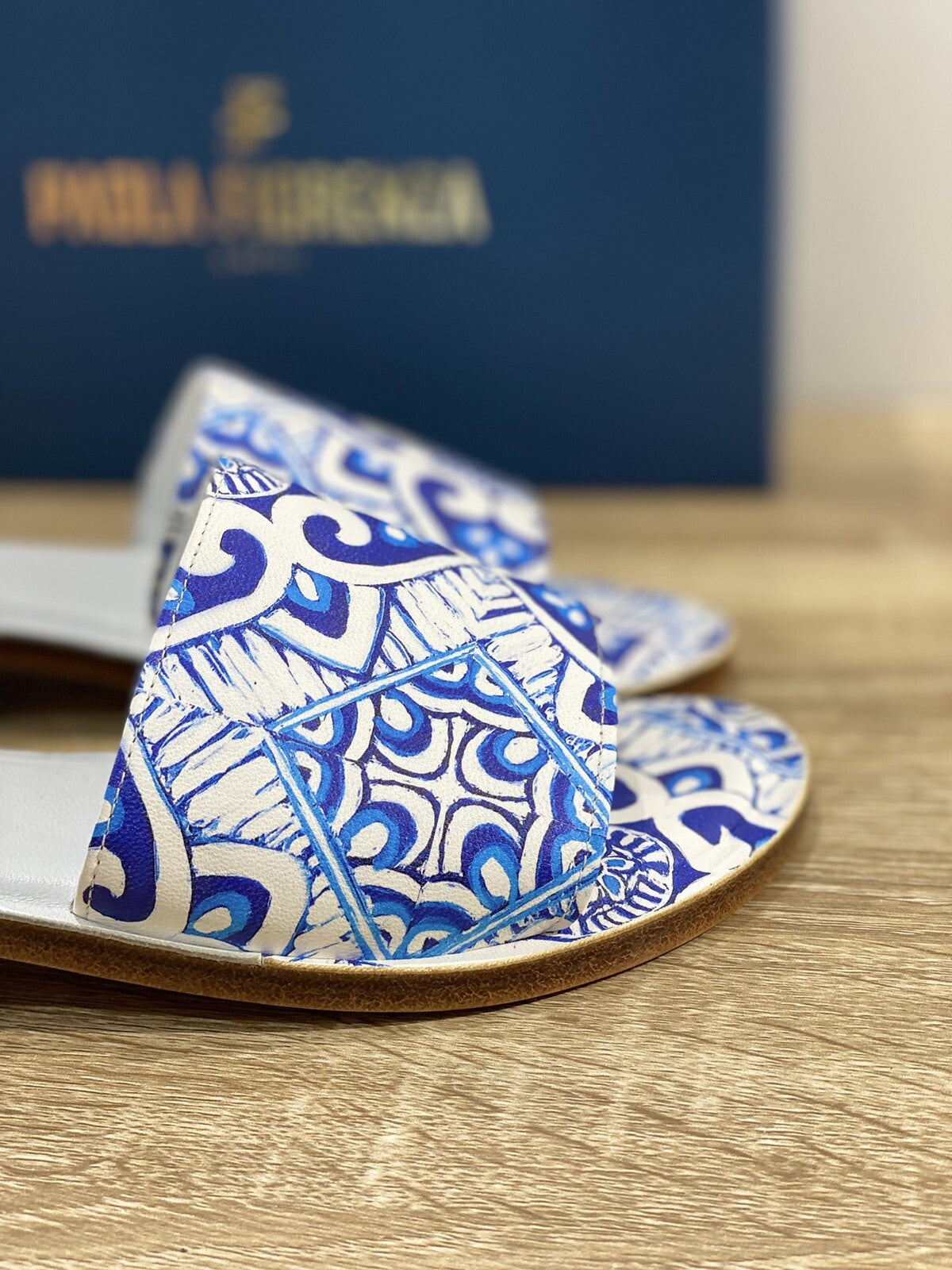 Paola Fiorenza Capri Sandalo Donna Maiolica Blu Fatte A Mano 38