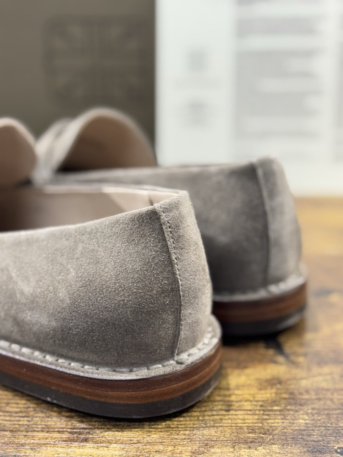 Pantanetti Mocassino Pelle Tortora Suede  Fondo Cuoio Handmade In Italy Uomo 43