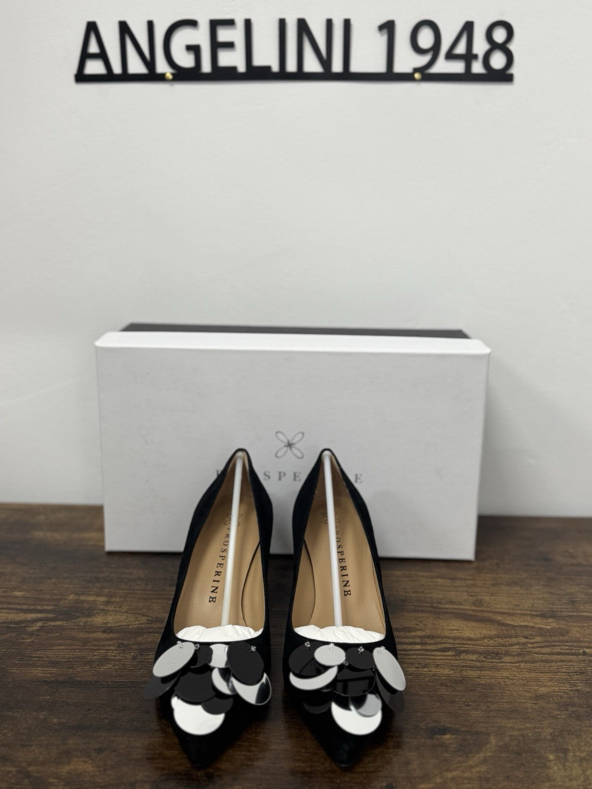 Prosperine Décolleté Pelle  Suede Nero Con Tacco  Scarpa Donna 41