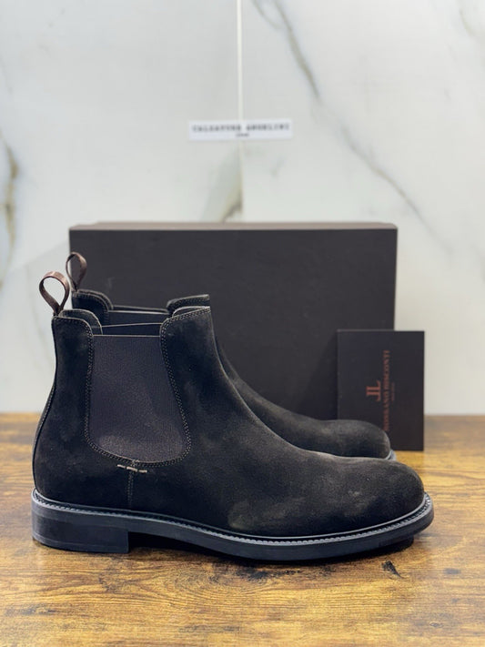 Rossano Bisconti Chelsea Boot Uomo Suede T Moro Fully Made In Italy 42.5