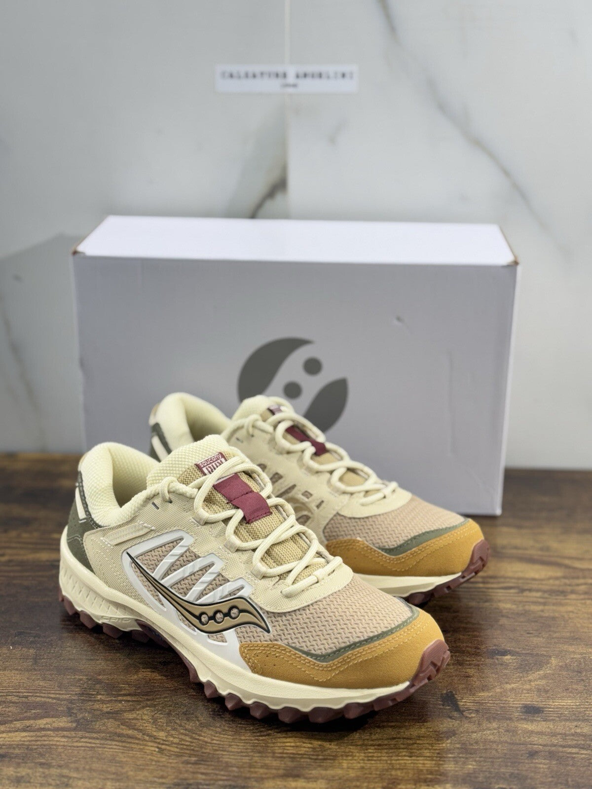 Saucony Grid Peak Sneaker Uomo Tan Green    Casual Saucony Trail Sneaker 44.5