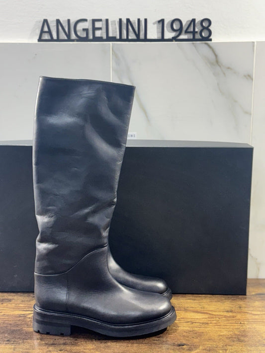 Strategia Stivale Tubo Pelle Nera Luxury Boot Donna 37