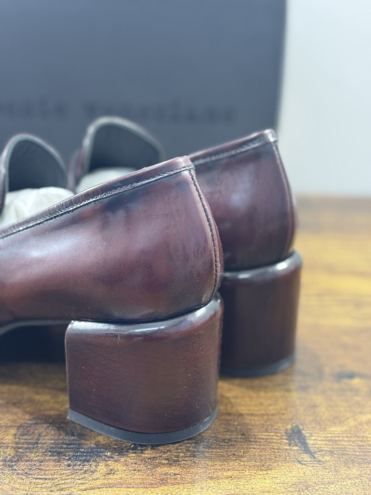 Poesie Veneziane Mocassino Donna Pelle Bordo’ Con Tacco   Casual Loafer 41