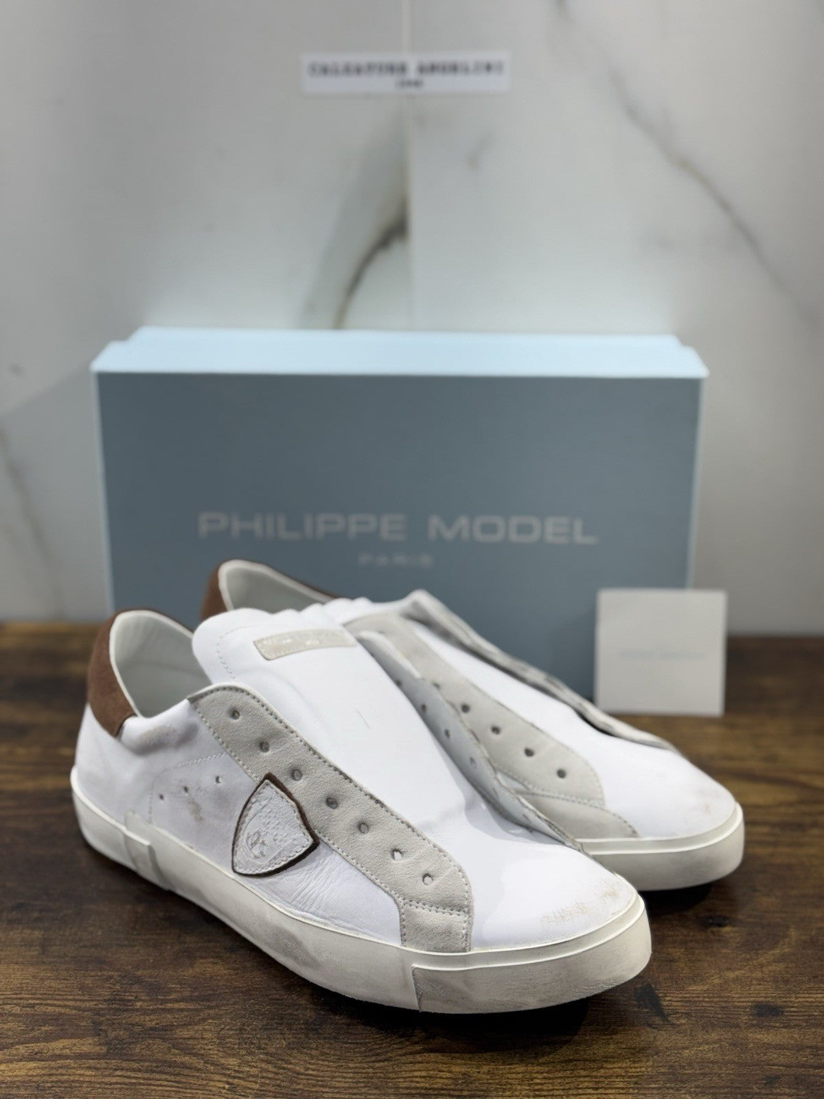 Philippe Model  Paris L u Pelle Cuoio  Bianca Casual Uomo 44