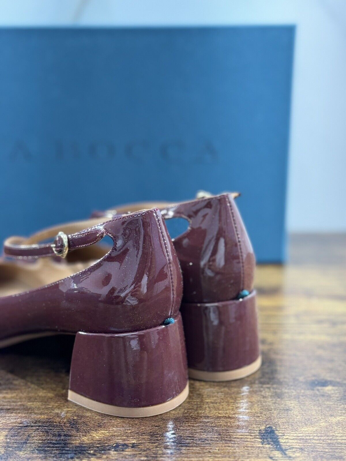 A.Bocca Two For Love Scarpa Donna Pelle  Mosto   Con Tacco Luxury Handmade 36.5