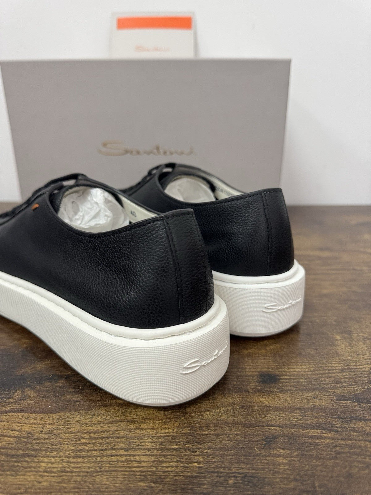 Santoni Sneaker Icon Pelle Nera   Casual Scarpa Santoni 40