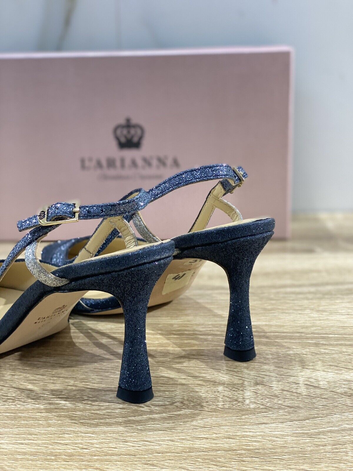 L’ARIANNA Sling Back Donna Luxury Blu Con Tacco 37