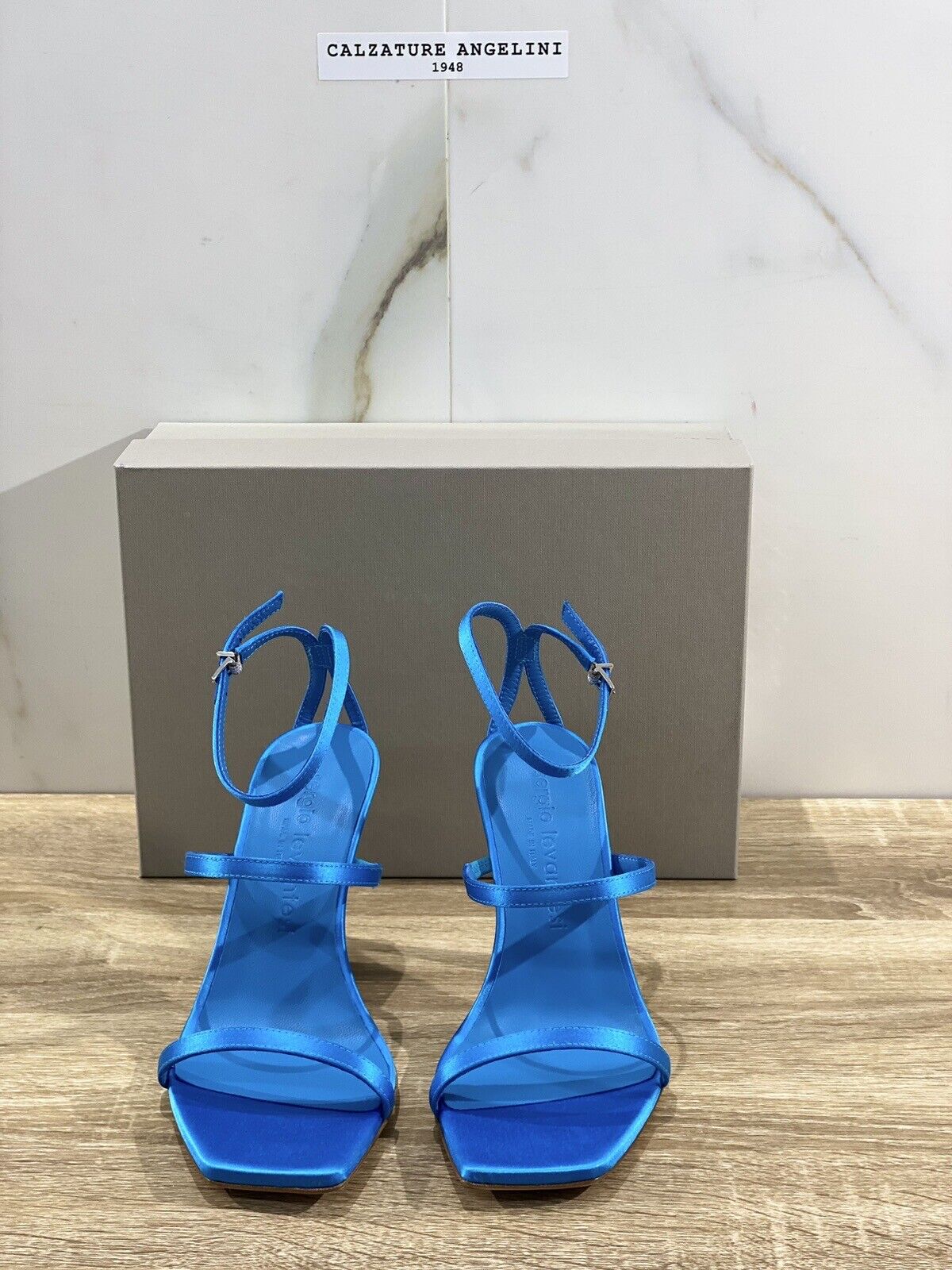 Sergio Levantesi Sandalo Donna Telen Raso Blu Luxury Woman Sandal 40