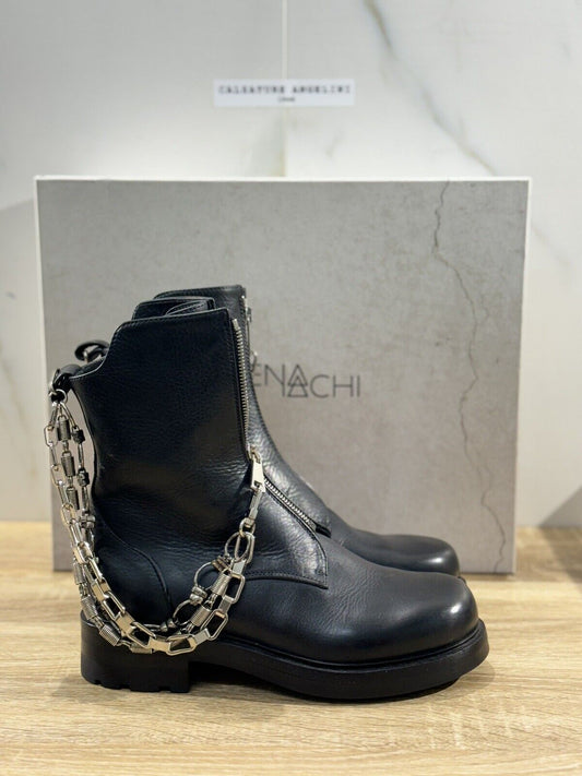 Elena Iachi Biker Donna Pelle Nero Casual Boot Biker 36