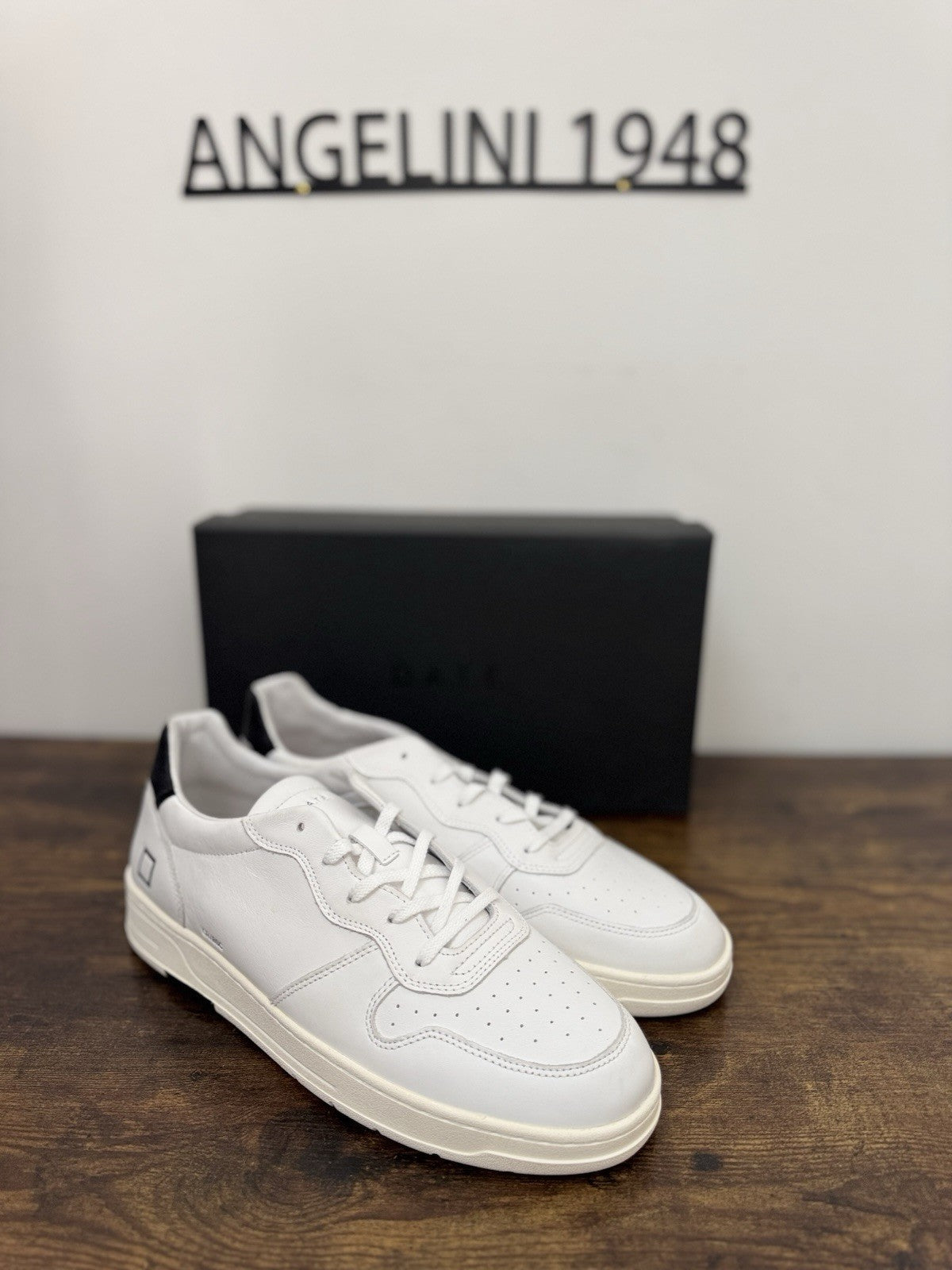 D.a.t.e. Court Basic Sneaker Pelle Bianca Nera Casual Uomo 44