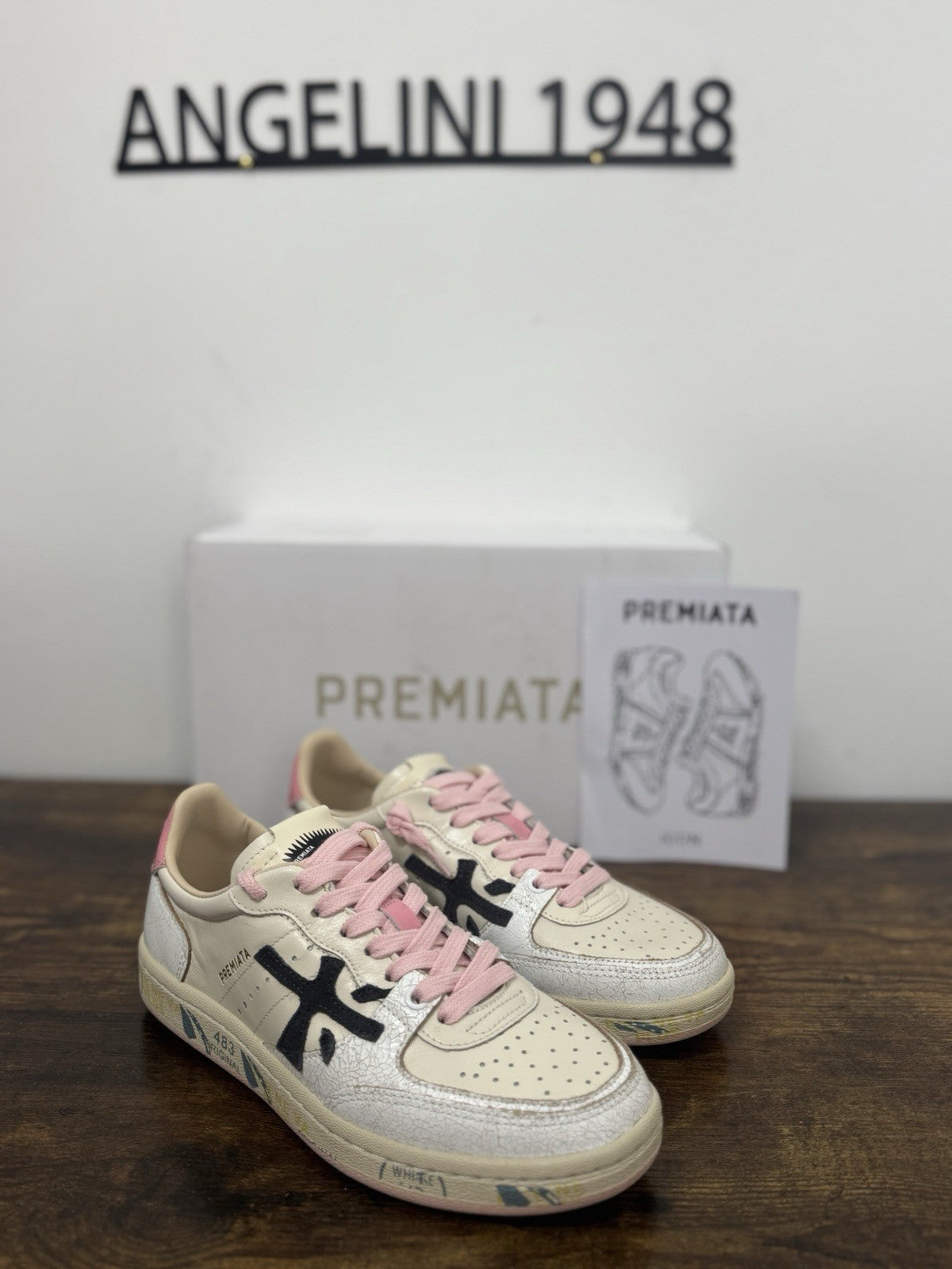 Premiata Clayd Basket Sneaker Pelle Bianca Pink  Casual Premiata Donna 41