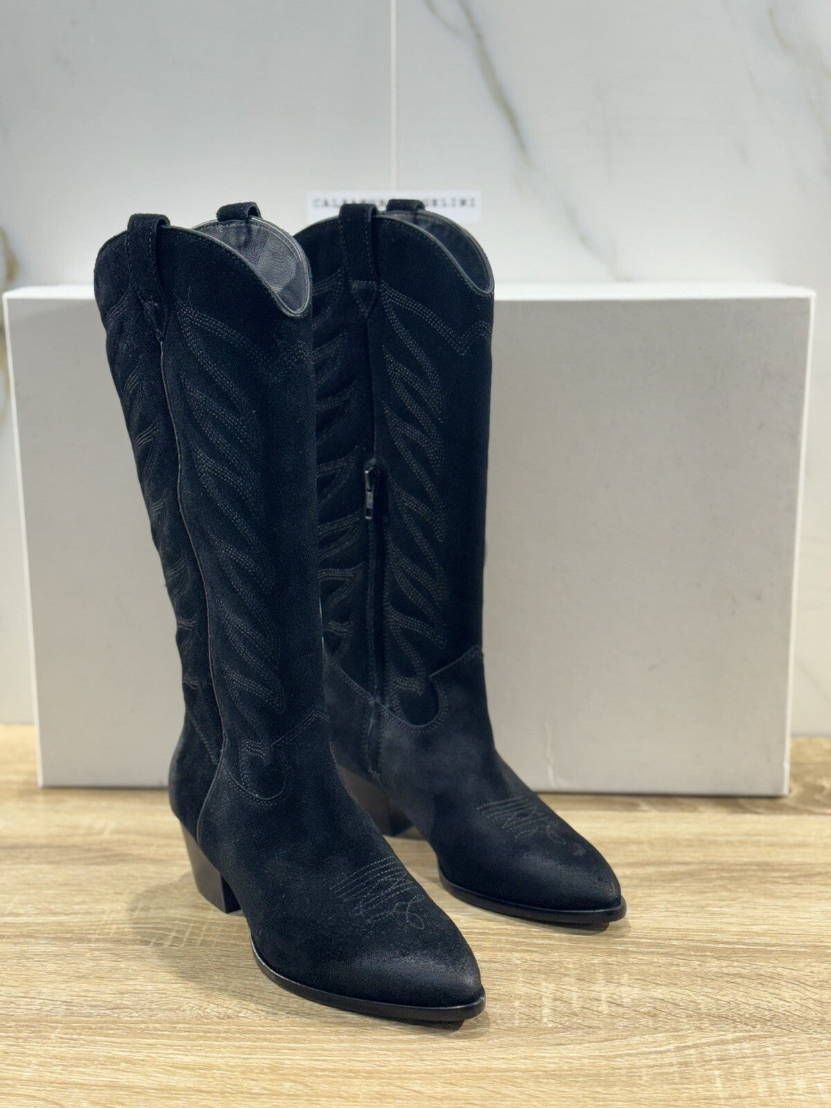 Ash Stivale Donna Heaven Texano Suede Nero Casual Texan Boot Ash Woman 36