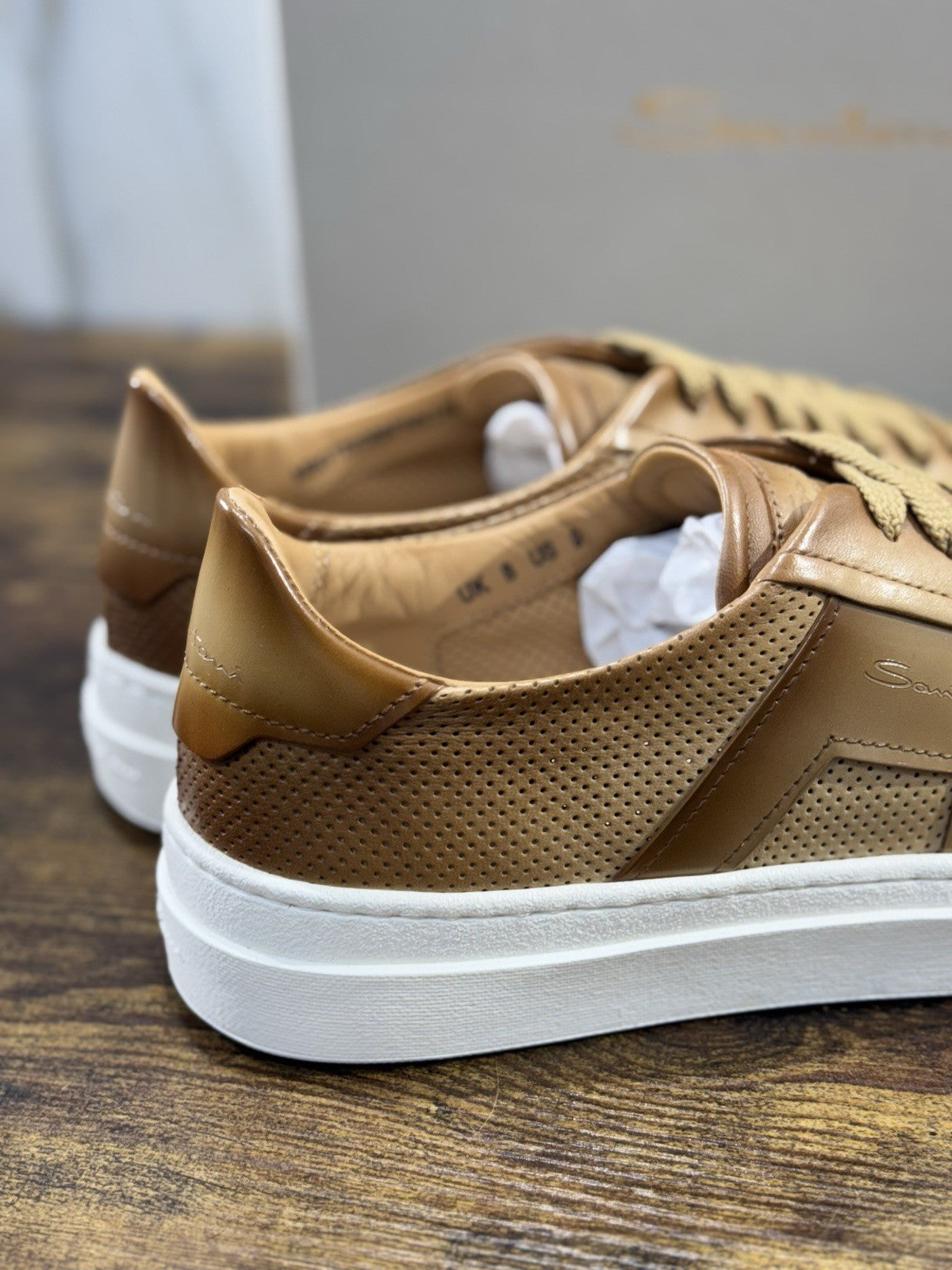 Santoni Sneaker DBS  Pelle Pelle Beige    Luxury Santoni Scarpe Uomo 42