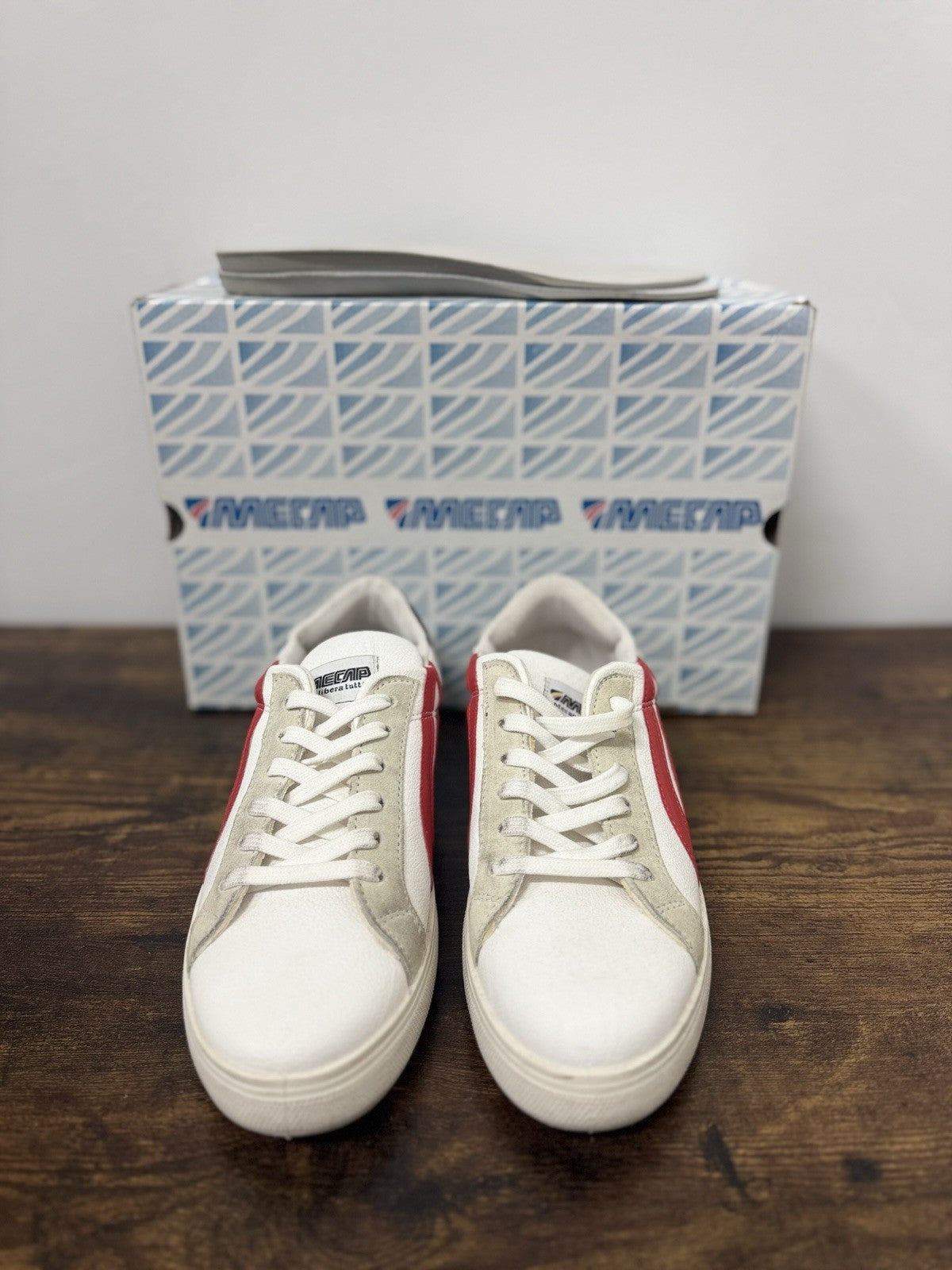 Mecap Sneaker Pelle Bianca Casual 100% Made In Italy Mecap Uomo 40