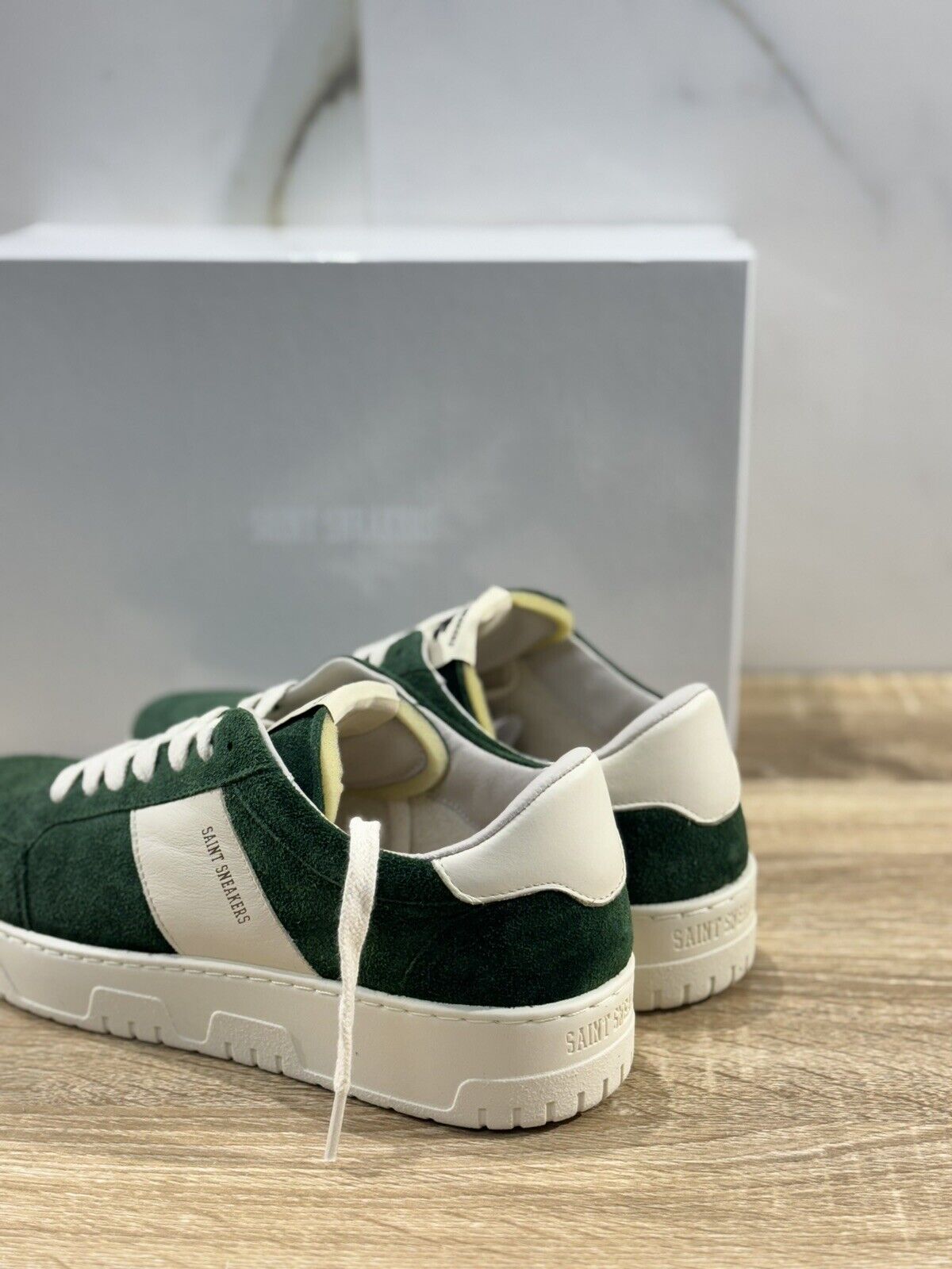 Saint Sneakers Uomo Touring Club Suede Verde      Casual Shoes Made In Italy 45