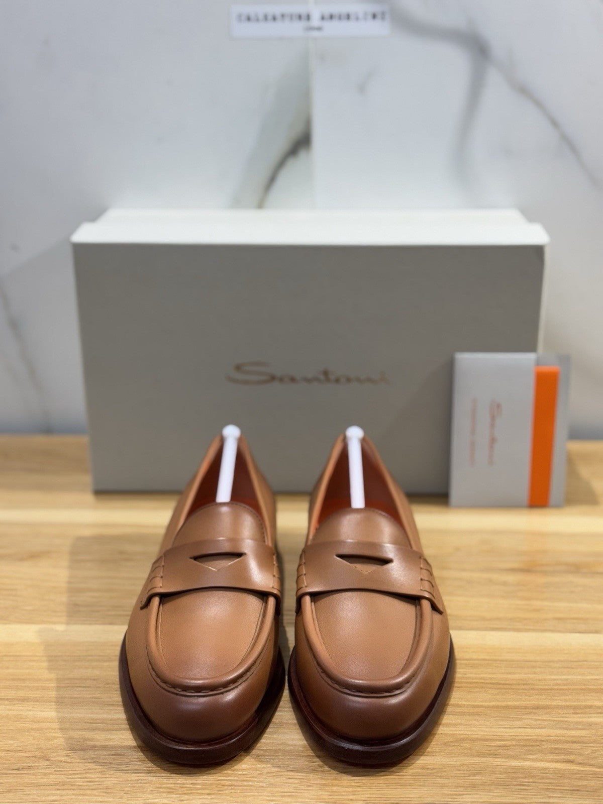 Santoni Mocassino Pelle Cuoio Luxury Santoni Scarpa Donna 36 