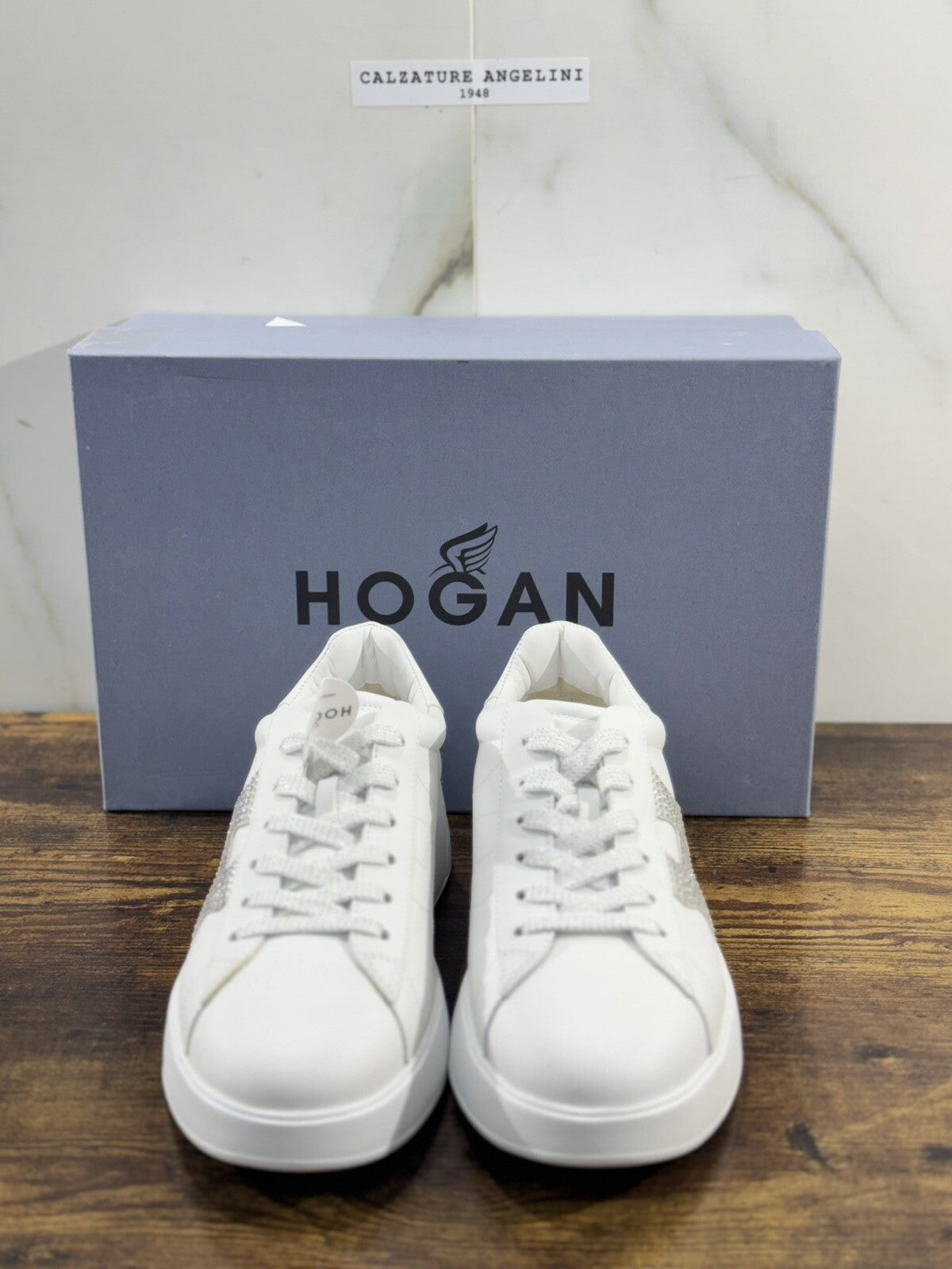 Hogan H564 Donna Sneaker Memory Foam Pelle Bianca H Stras Luxury Hogan Woman 41