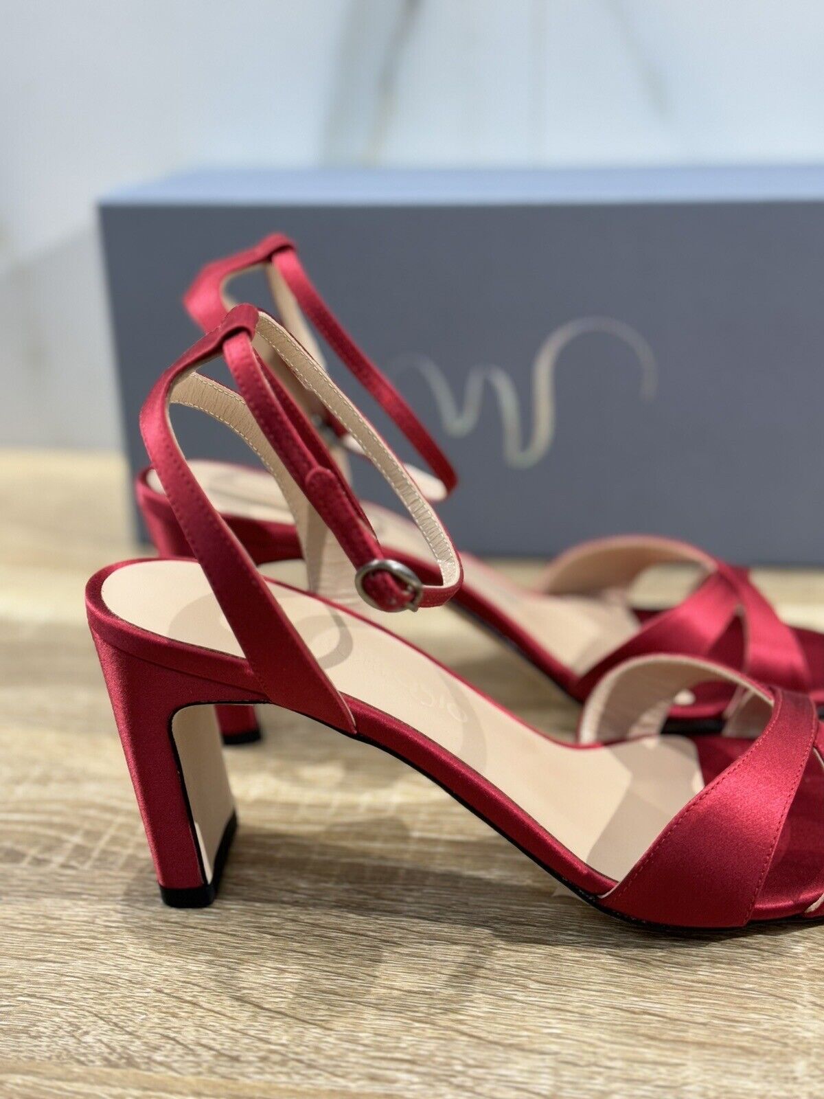 Mia Moltrasio Sandalo Donna In Raso Rosso   Luxury Handmade Sandal 40