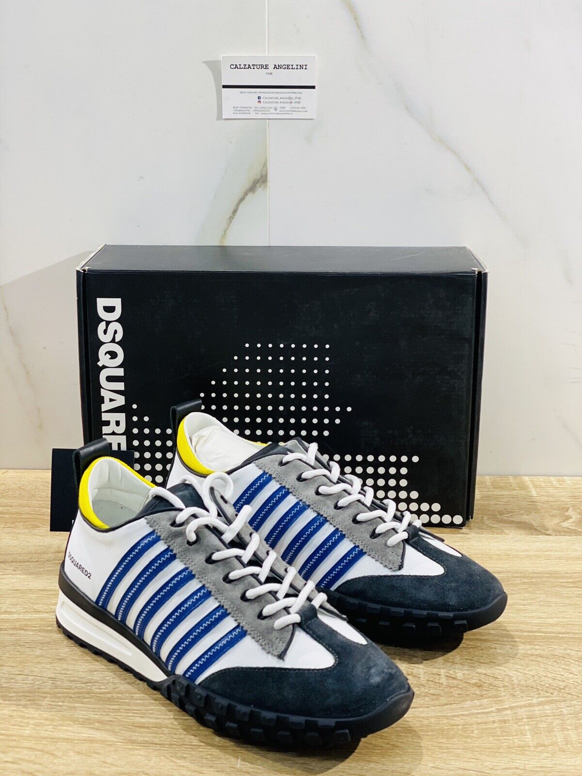 Dsquared2 sneaker uomo legend White Blue   luxury men shoes dsquared 40