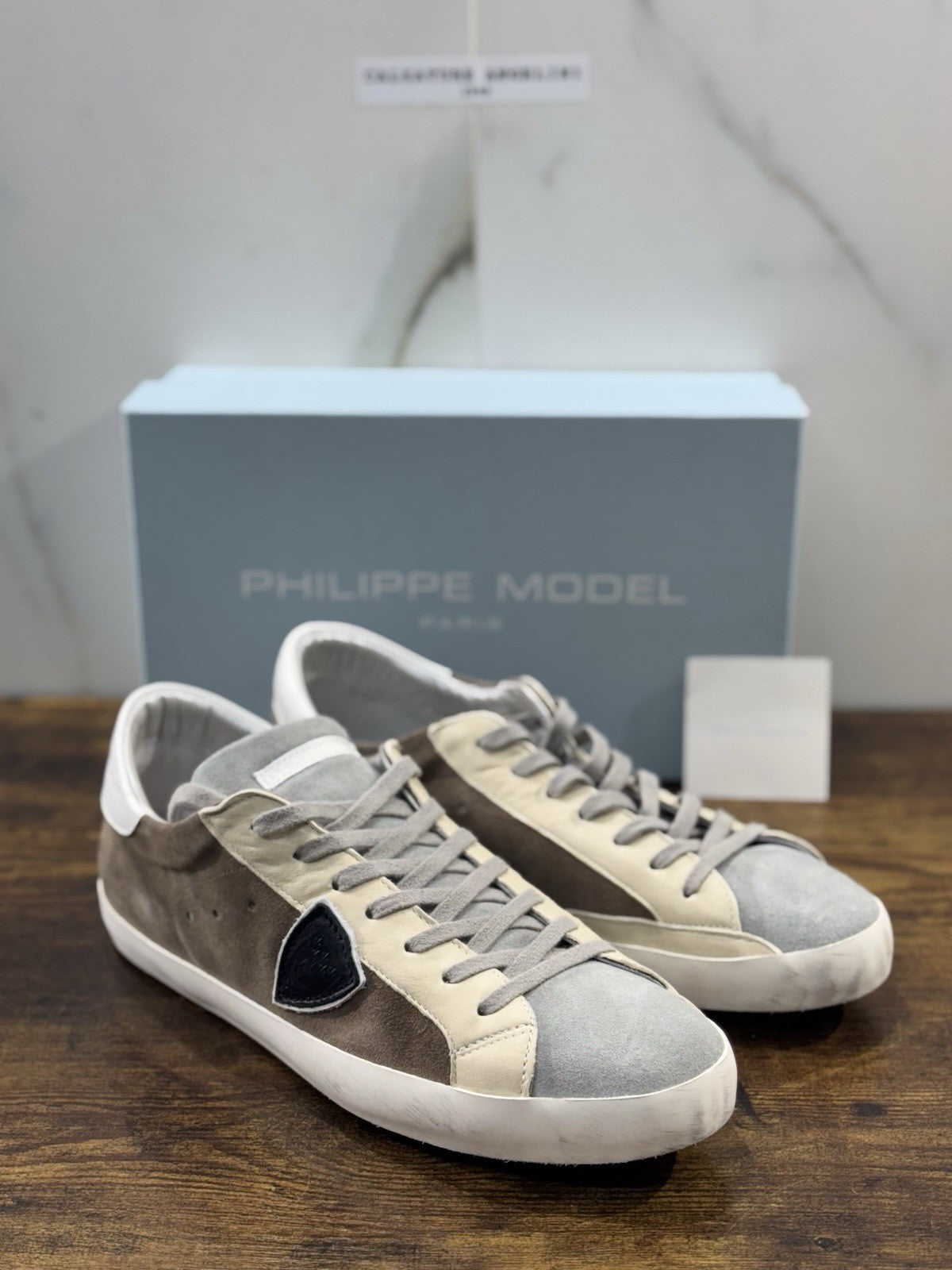 Philippe Model  Paris L u Pelle Mud Grey Suede     Casual Uomo 45