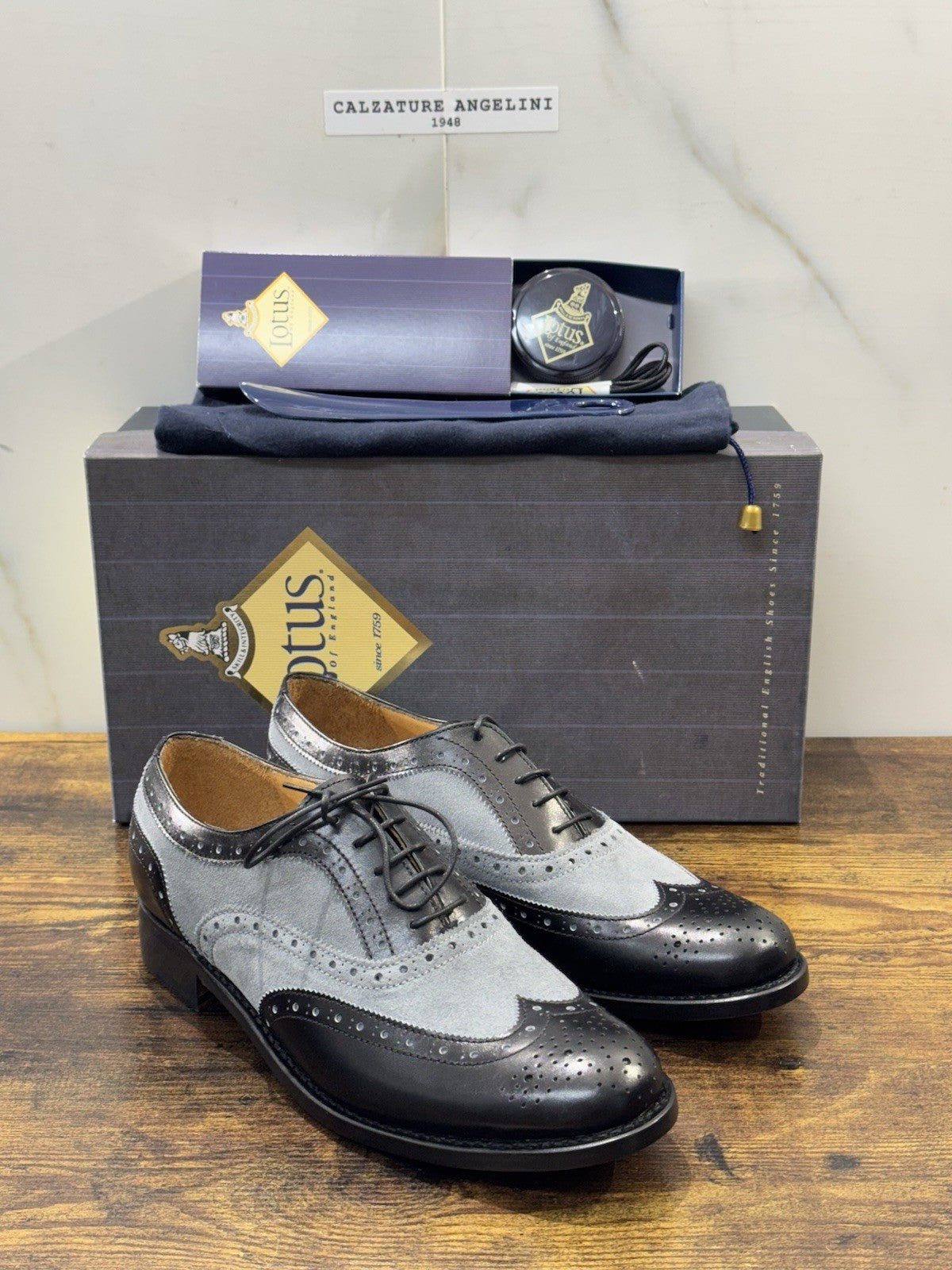 Lotus Of England Stringata Pelle Nera Luxury Goodyear Handmade Scarpa Donna 36