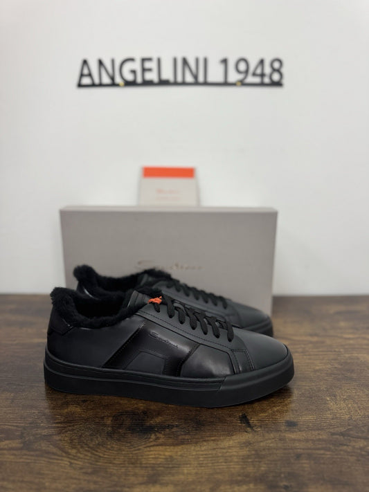 Santoni Sneaker Pelle Grey Fur Interna Luxury Scarpa Santoni Uomo 42
