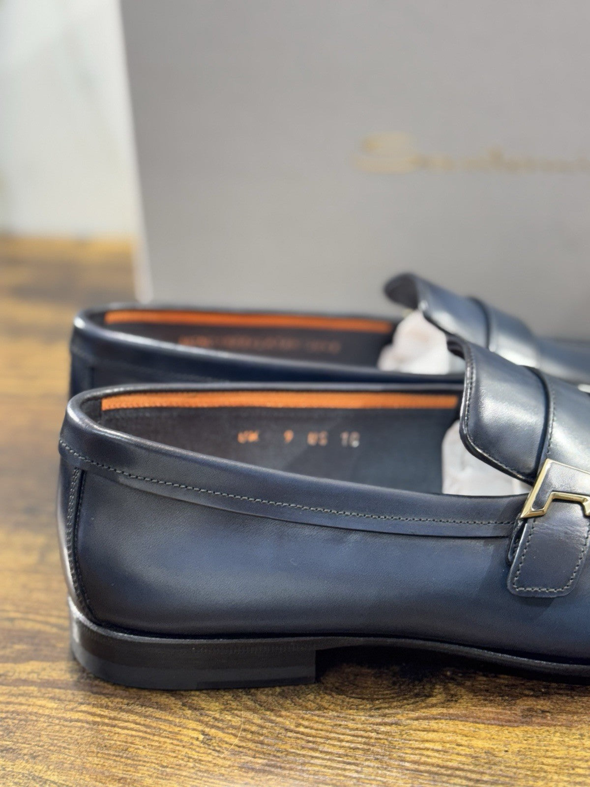 Santoni Mocassino Pelle Blu Luxury Santoni Scarpa Uomo 43