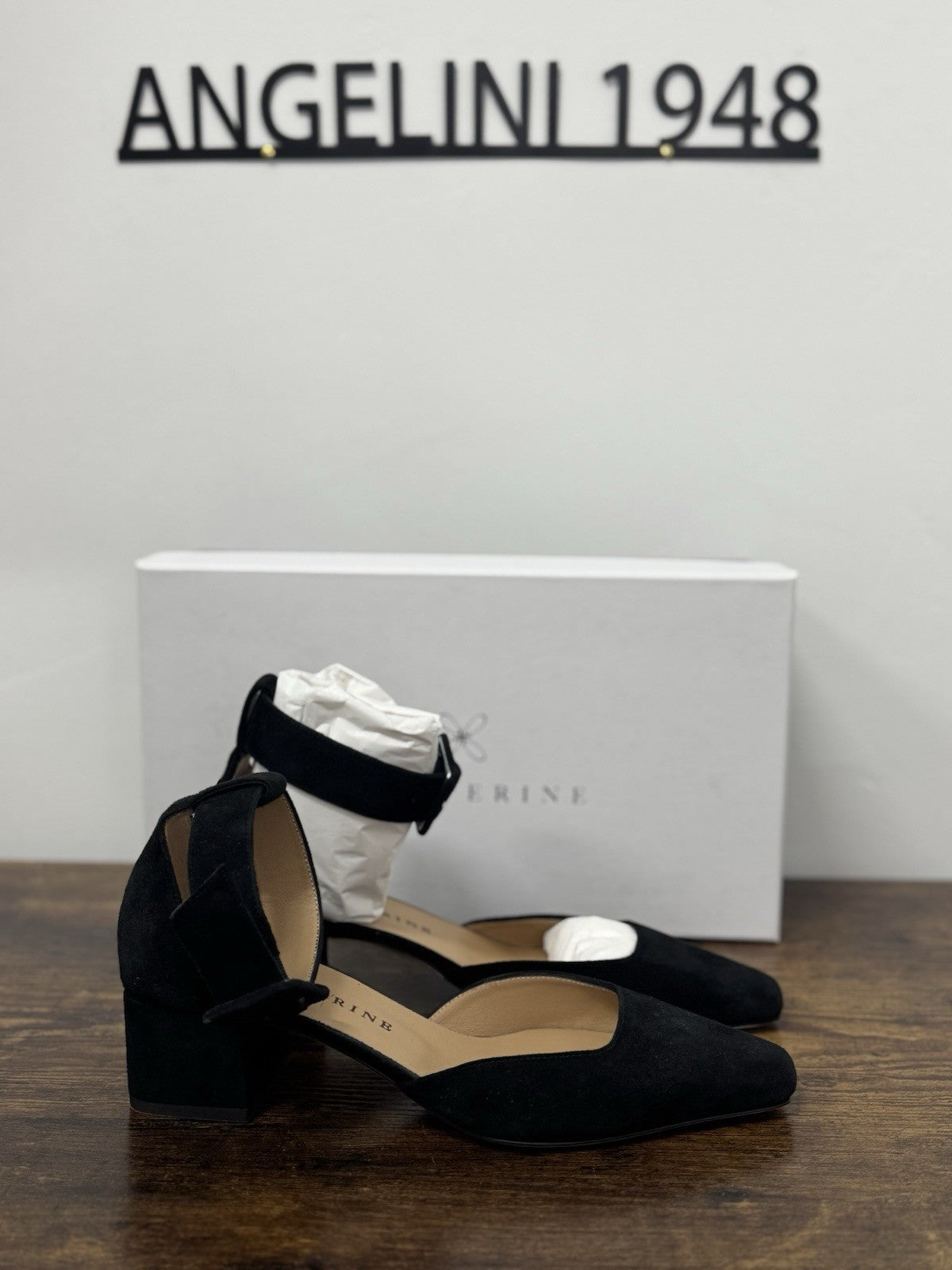 Prosperine Décolleté Suede Nero Con Tacco Scarpa Donna 38