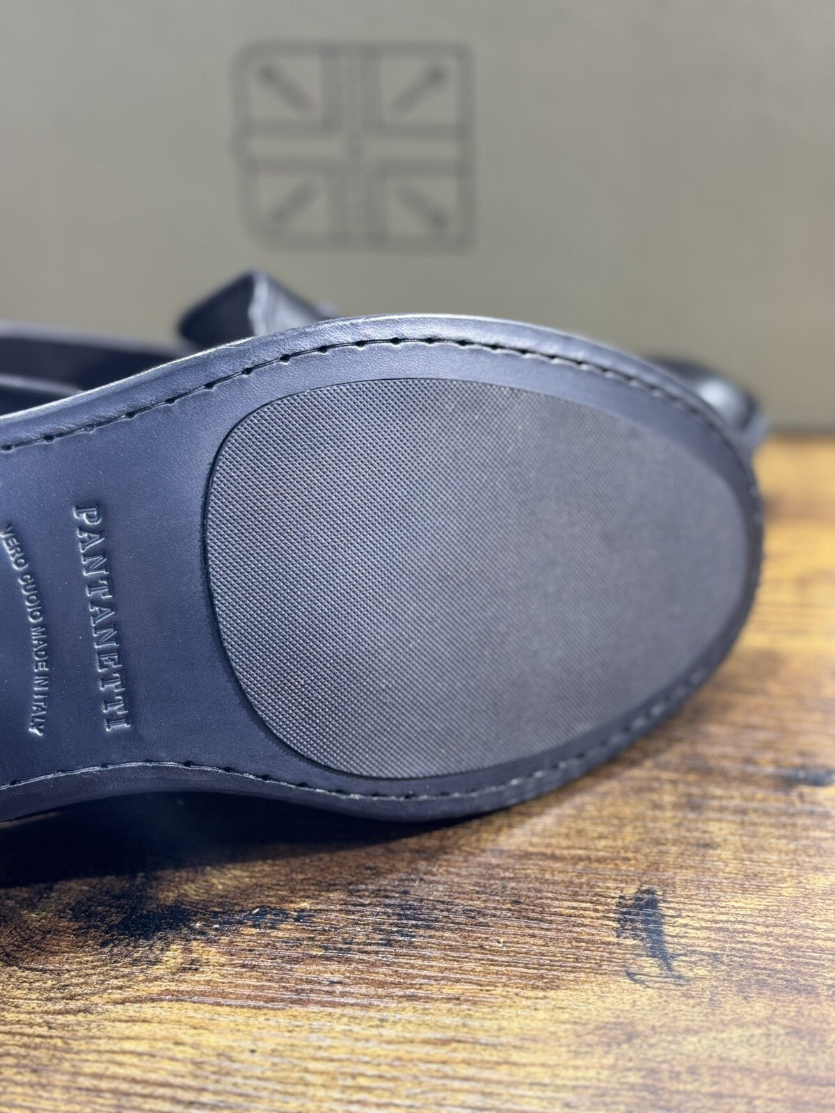 Pantanetti Mocassino  Uomo Pelle Nera Luxury Handmade Pantanetti Men Shoes 42