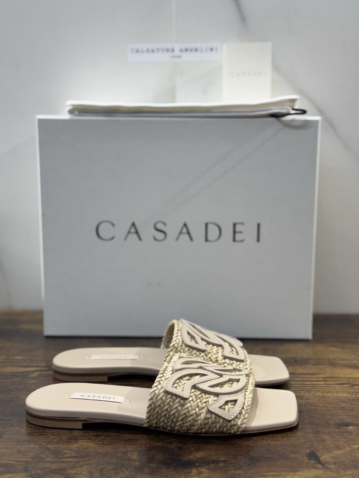 Casadei Sandalo Pelle Intreccio Bambù     Luxury Casadei Scarpe Donna 36