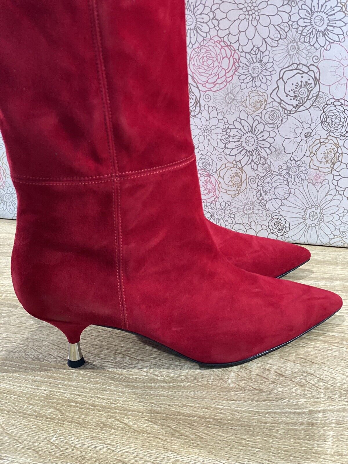 Giampaolo Viozzi stivale icon suede rosso luxury boot viozzi 40