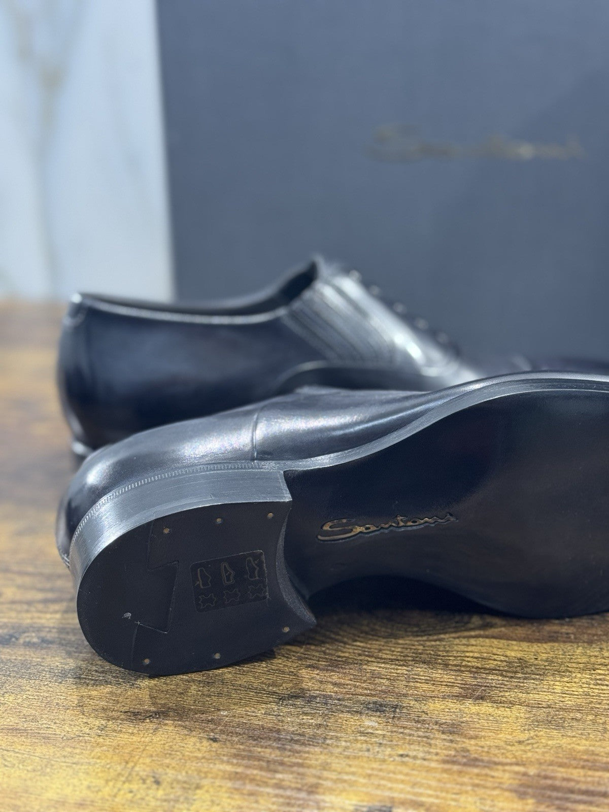 Santoni Stringata Limited Edition Box Grey Luxury Handmade Santoni Uomo 39