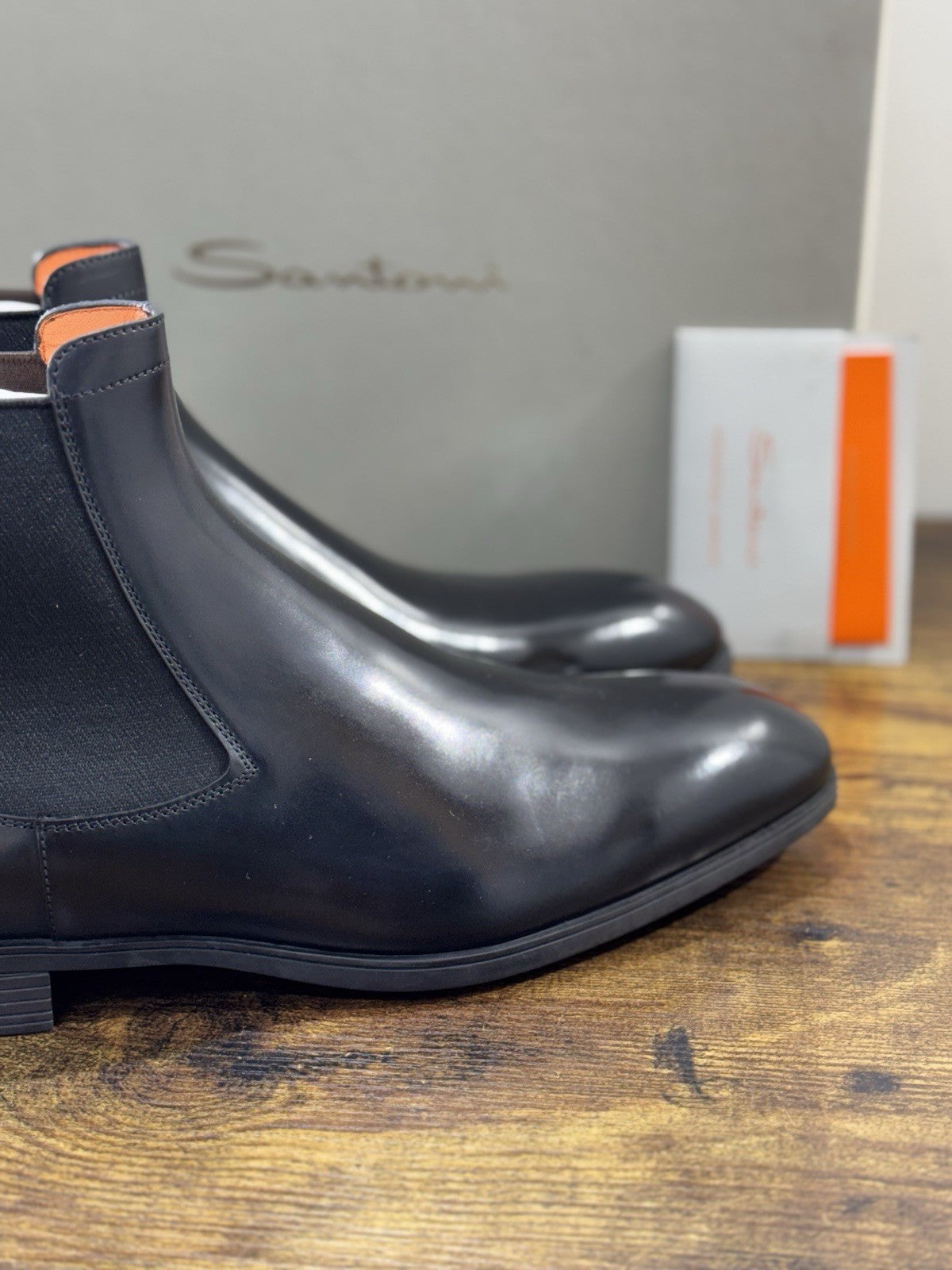 Santoni Chelsea Boot Peppe  Nero Luxury Santoni Uomo 41.5