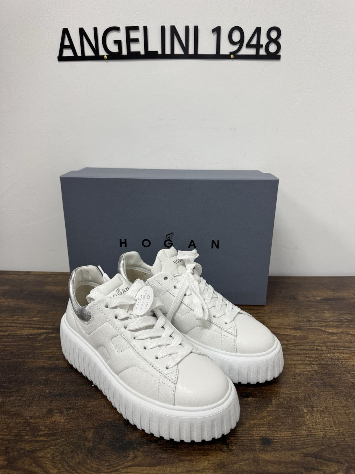 Hogan H Stripes Pelle Bianco Argento Casual Hogan Donna 36.5