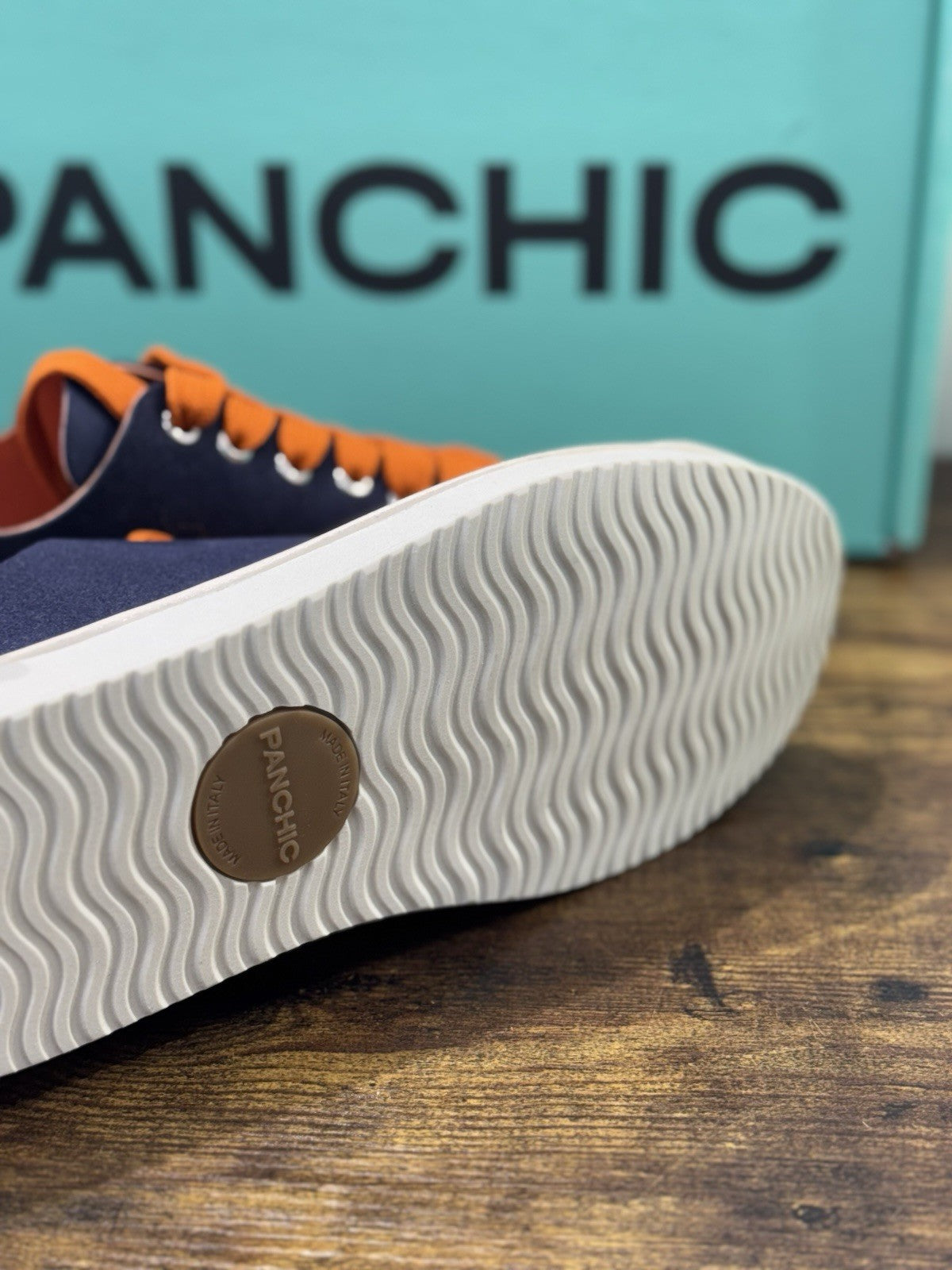 Panchic Lace Up Scarpa Suede Microfibra  Blu Casual Uomo 41